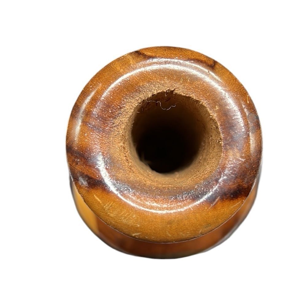 Wooden Vase Studio Crafted Handmade Multi-Tone Artisan Unique Eclectic 8.25" - Picture 5 of 8